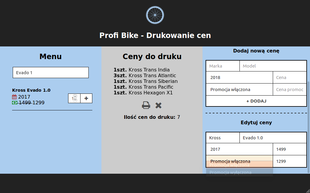 Pricetag generator - item edit